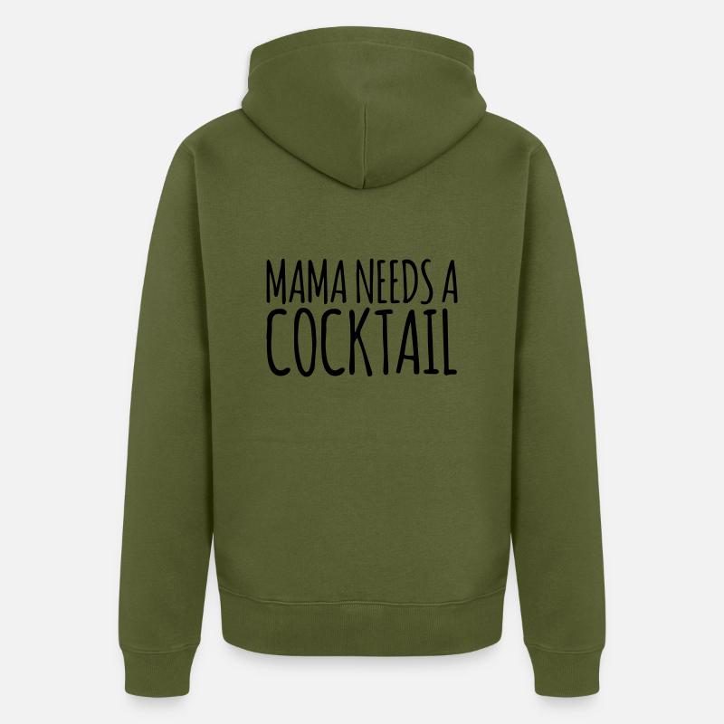 Mama needs a Cocktail 4 - Unisex Premium Bio Zip Hoodie - Khaki
