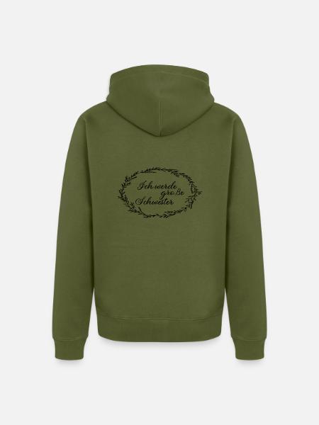 Ich werde grosse Schwester - Unisex Premium Bio Zip Hoodie - Khaki
