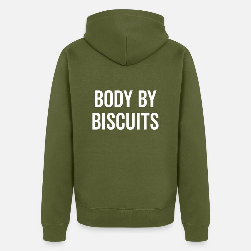 Körper von Biscuits - Unisex Premium Bio Zip Hoodie - Khaki