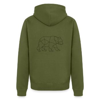 Ours polaire Ours polaire Ours Géométrique Glace Pôle Nord Arctique - Veste à capuche bio Premium Unisexe - kaki - Dos - Nico (187cm)