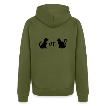 Cat, cat, animal, pet, pet - Unisex Premium Organic Zip Hoodie - khaki - Back - Nico (187cm)