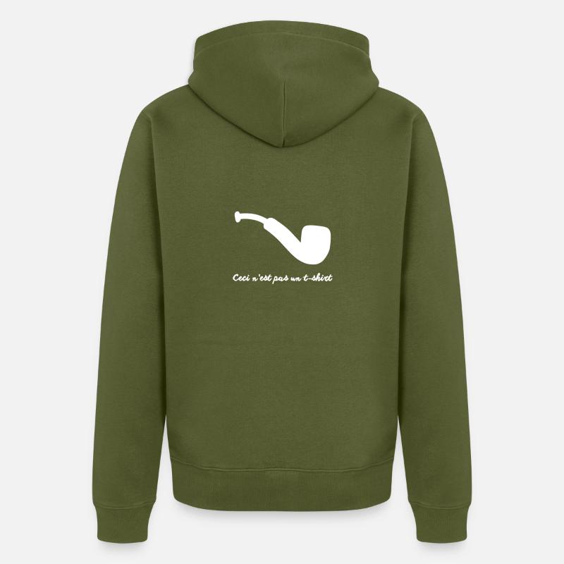 Pipe tshirt white - Unisex Premium Bio Zip Hoodie - Khaki
