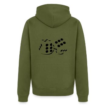 de de jeu - Veste à capuche bio Premium Unisexe - kaki - Dos - Nico (187cm)