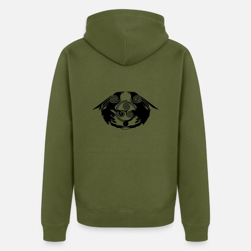Corbeaux celtiques - Veste à capuche bio Premium Unisexe - kaki
