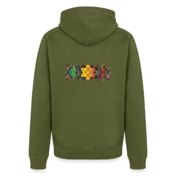 Pattern mandala - Unisex Premium Organic Zip Hoodie - khaki - Back - Nico (187cm)