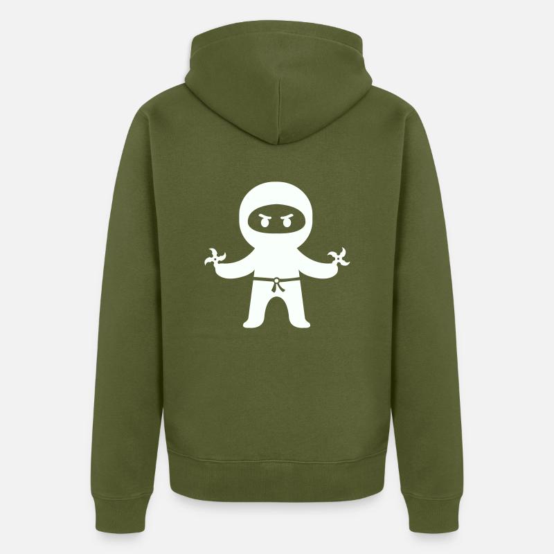 Ninja 1 - Veste à capuche bio Premium Unisexe - kaki