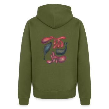 SEALIFE // UN MONDE SOUS-MARIN COLORÉ - Veste à capuche bio Premium Unisexe - kaki - Dos - Nico (187cm)