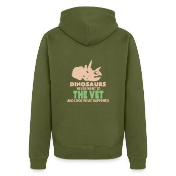 Tierarzt Tierärztin - Unisex Premium Bio Zip Hoodie - Khaki - Hinten - Nico (187cm)