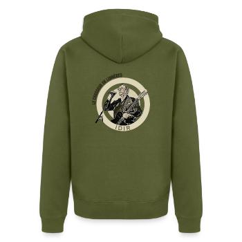 Idir in concert 2 - Unisex Premium Organic Zip Hoodie - khaki - Back - Nico (187cm)