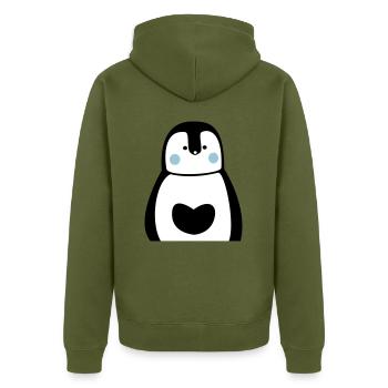 doux pingouin penguins cadeau de pingouin - Veste à capuche bio Premium Unisexe - kaki - Dos - Nico (187cm)