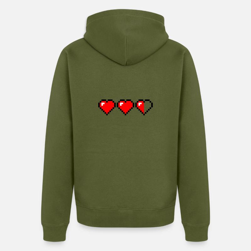 deux coeurs aidés - Veste à capuche bio Premium Unisexe - kaki
