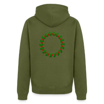 Advent Wreath Wreath Christmas Time Christmas - Unisex Premium Organic Zip Hoodie - khaki - Back - Nico (187cm)