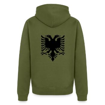 Albanie Aigle - Veste à capuche bio Premium Unisexe - kaki - Dos - Nico (187cm)