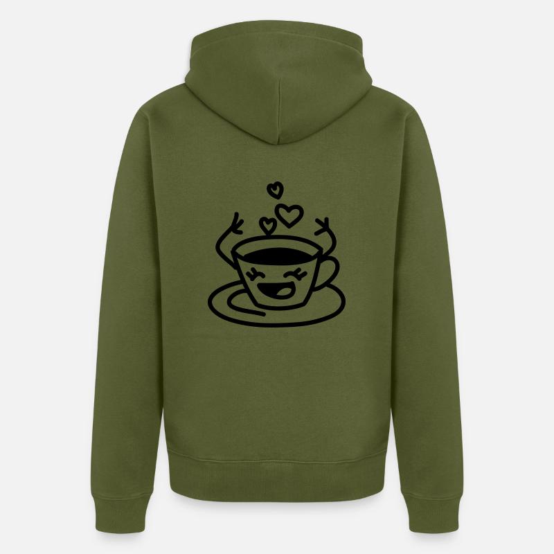 Tasse à café amour - Veste à capuche bio Premium Unisexe - kaki