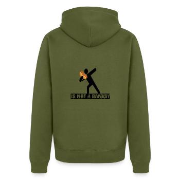 banque de hot-dog - Veste à capuche bio Premium Unisexe - kaki - Dos - Nico (187cm)