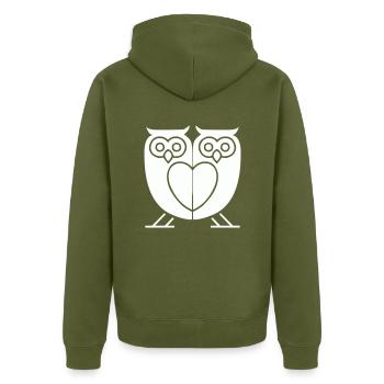 Hiboux 2 - Veste à capuche bio Premium Unisexe - kaki - Dos - Nico (187cm)