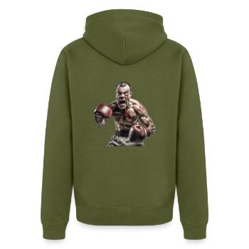 Boxeur - Veste à capuche bio Premium Unisexe - kaki - Dos - Nico (187cm)