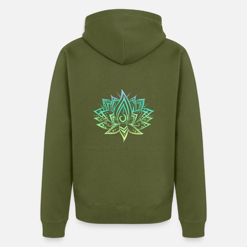 lotus couleurs pastel - Veste à capuche bio Premium Unisexe - kaki
