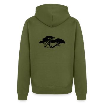 Afrique - Veste à capuche bio Premium Unisexe - kaki - Dos - Nico (187cm)
