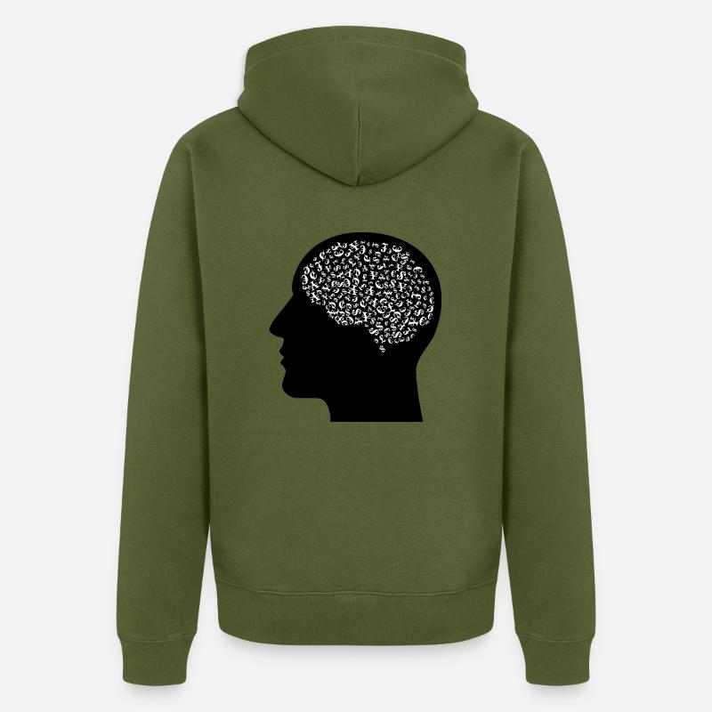 Cerveau plein de devises - Veste à capuche bio Premium Unisexe - kaki