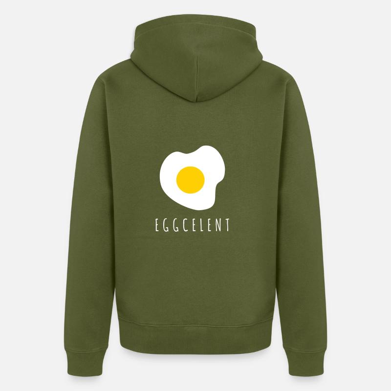 Egg Ei Spiegelei Eggcelent - Unisex Premium Bio Zip Hoodie - Khaki