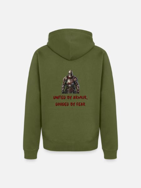 United by Armor, Divided by Fear - Unisex Premium Organic Zip Hoodie - khaki