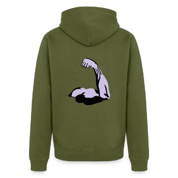 Biceps, Muscle - Veste à capuche bio Premium Unisexe - kaki - Dos - Nico (187cm)