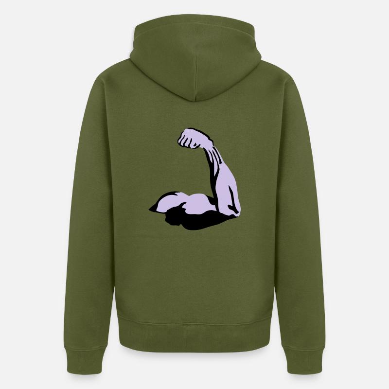 Biceps, Muscle - Veste à capuche bio Premium Unisexe - kaki