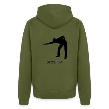 Wrong snooker soccer - Unisex Premium Organic Zip Hoodie - khaki - Back - Nico (187cm)