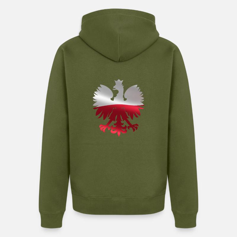 Aigle polonais | Pologne drapeau cadeau - Veste à capuche bio Premium Unisexe - kaki