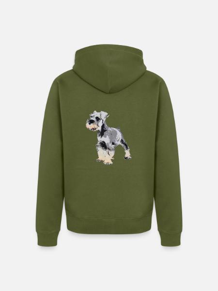 Zwergschnauzer 1 - Unisex Premium Bio Zip Hoodie - Khaki