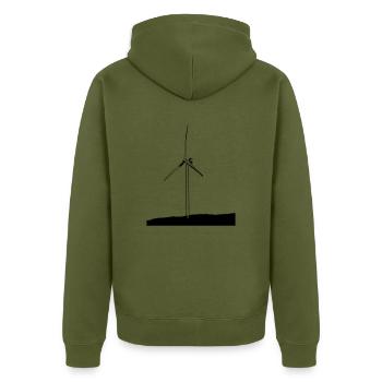 Moulin à vent - Veste à capuche bio Premium Unisexe - kaki - Dos - Nico (187cm)