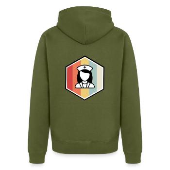 Infirmière Médecin Infirmière Hôpital - Veste à capuche bio Premium Unisexe - kaki - Dos - Nico (187cm)