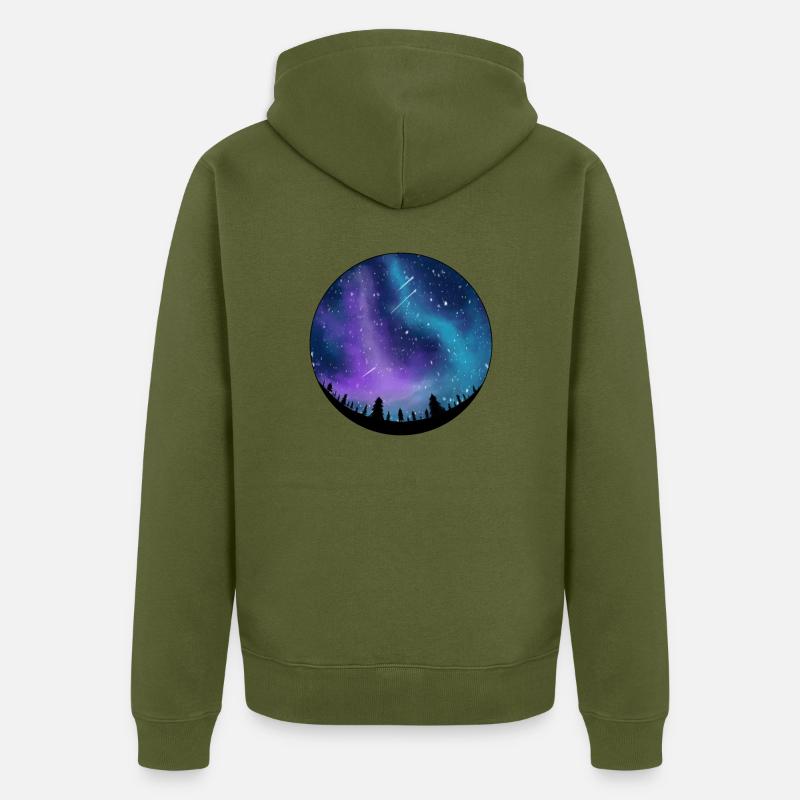 Galaxy dans le ciel nocturne - Veste à capuche bio Premium Unisexe - kaki