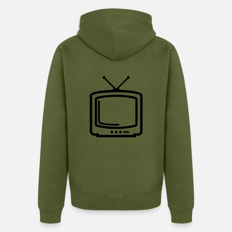 la télé - Veste à capuche bio Premium Unisexe - kaki