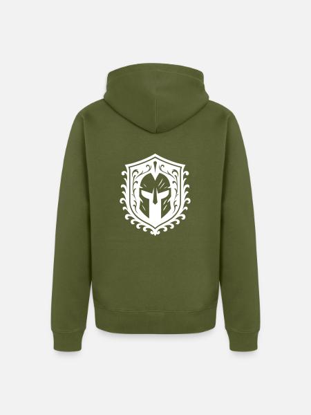 Spartaner Helm Wappen - Unisex Premium Bio Zip Hoodie - Khaki