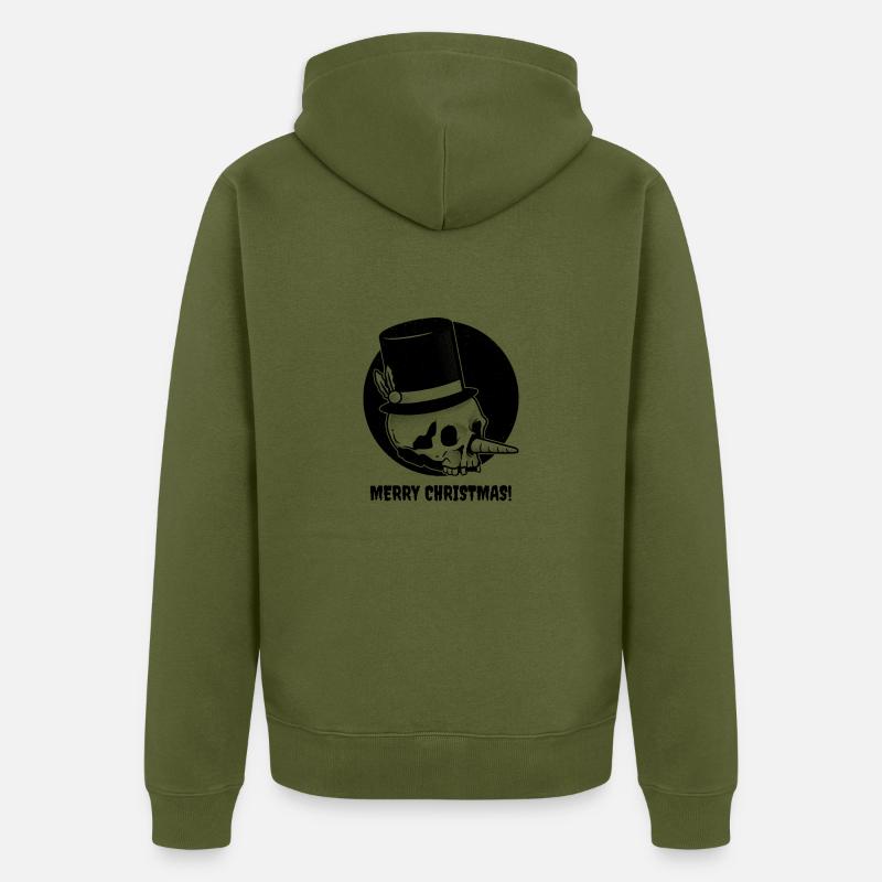 Crâne de noël - Veste à capuche bio Premium Unisexe - kaki