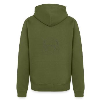 body builder - Unisex Premium Organic Zip Hoodie - khaki - Back - Nico (187cm)