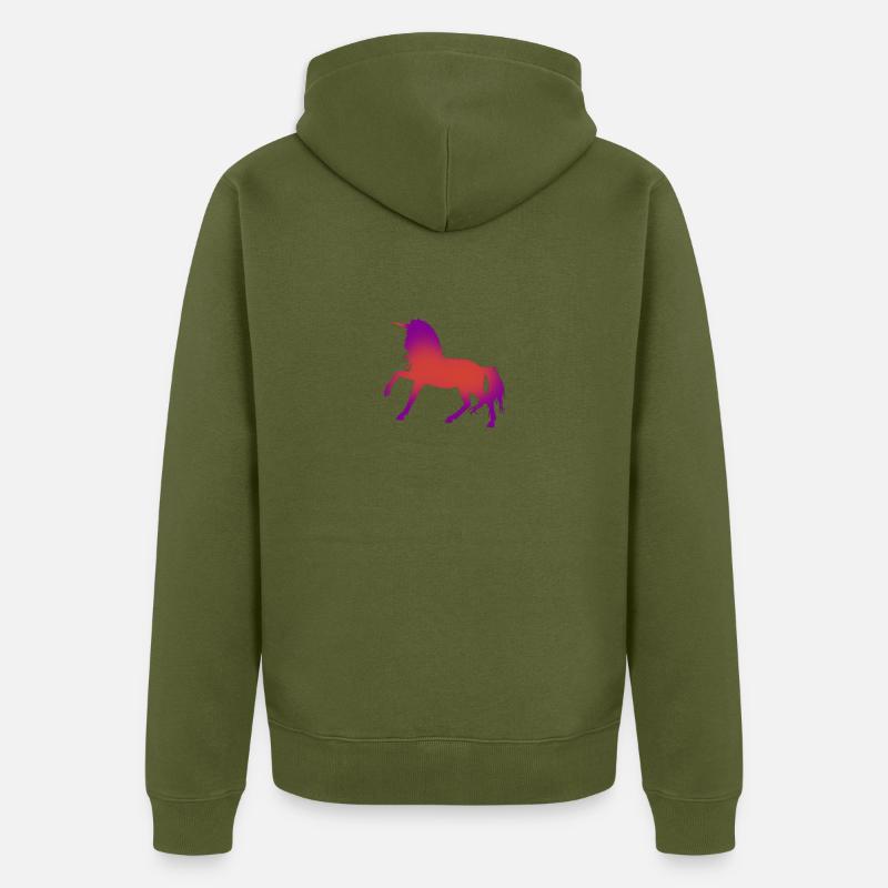 licorne - Veste à capuche bio Premium Unisexe - kaki