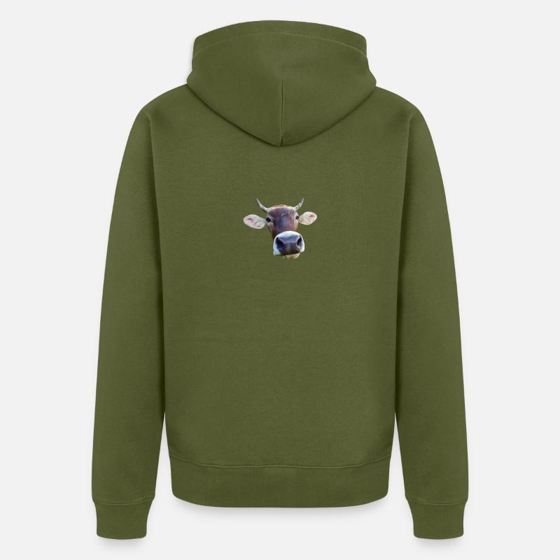 vache - Veste à capuche bio Premium Unisexe - kaki