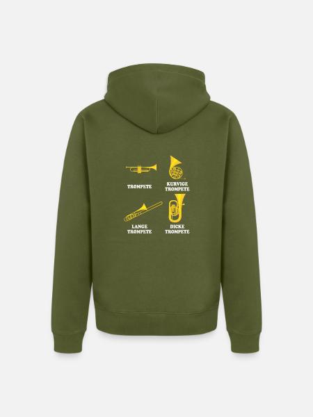 Trompeten Kurvig bis Dick - Unisex Premium Bio Zip Hoodie - Khaki