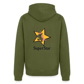 Licorne Super STAR Bébé Naissance cadeau fille - Veste à capuche bio Premium Unisexe - kaki - Dos - Nico (187cm)