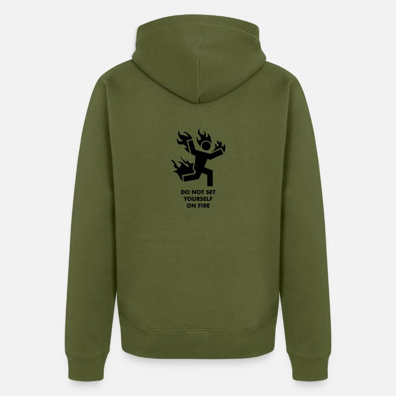 Ne vous brûlez pas - Veste à capuche bio Premium Unisexe - kaki