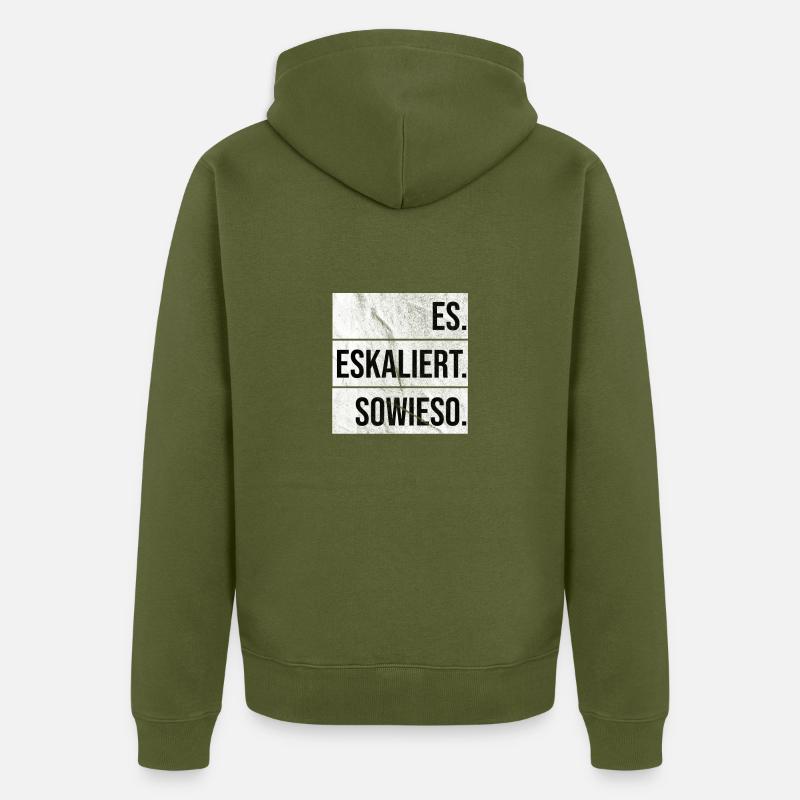 Ça va dégénérer - Veste à capuche bio Premium Unisexe - kaki