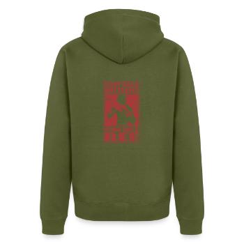 Piquer comme une abeille - Veste à capuche bio Premium Unisexe - kaki - Dos - Nico (187cm)