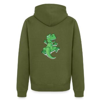 Escalade Dino T-Rex - Veste à capuche bio Premium Unisexe - kaki - Dos - Nico (187cm)