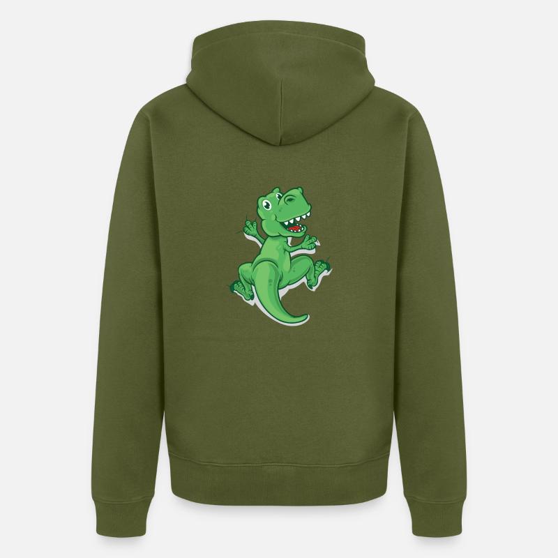 Escalade Dino T-Rex - Veste à capuche bio Premium Unisexe - kaki