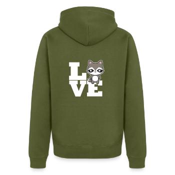Rat de lavage - Veste à capuche bio Premium Unisexe - kaki - Dos - Nico (187cm)