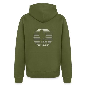 Caniche aime le T-shirt caniche avec le chien - Veste à capuche bio Premium Unisexe - kaki - Dos - Nico (187cm)
