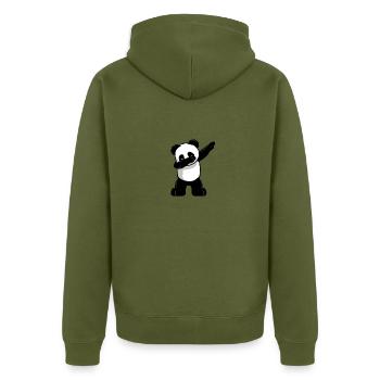 Niedlicher Panda Dabbing Dab für Kinder - Unisex Premium Bio Zip Hoodie - Khaki - Hinten - Nico (187cm)